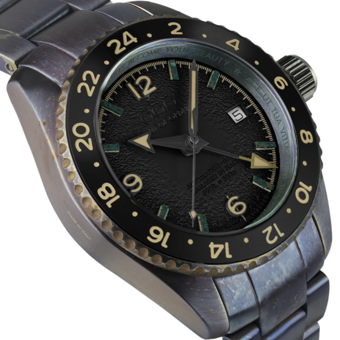 Out Of Order Trecento Black orologio automatico GMT 40 mm