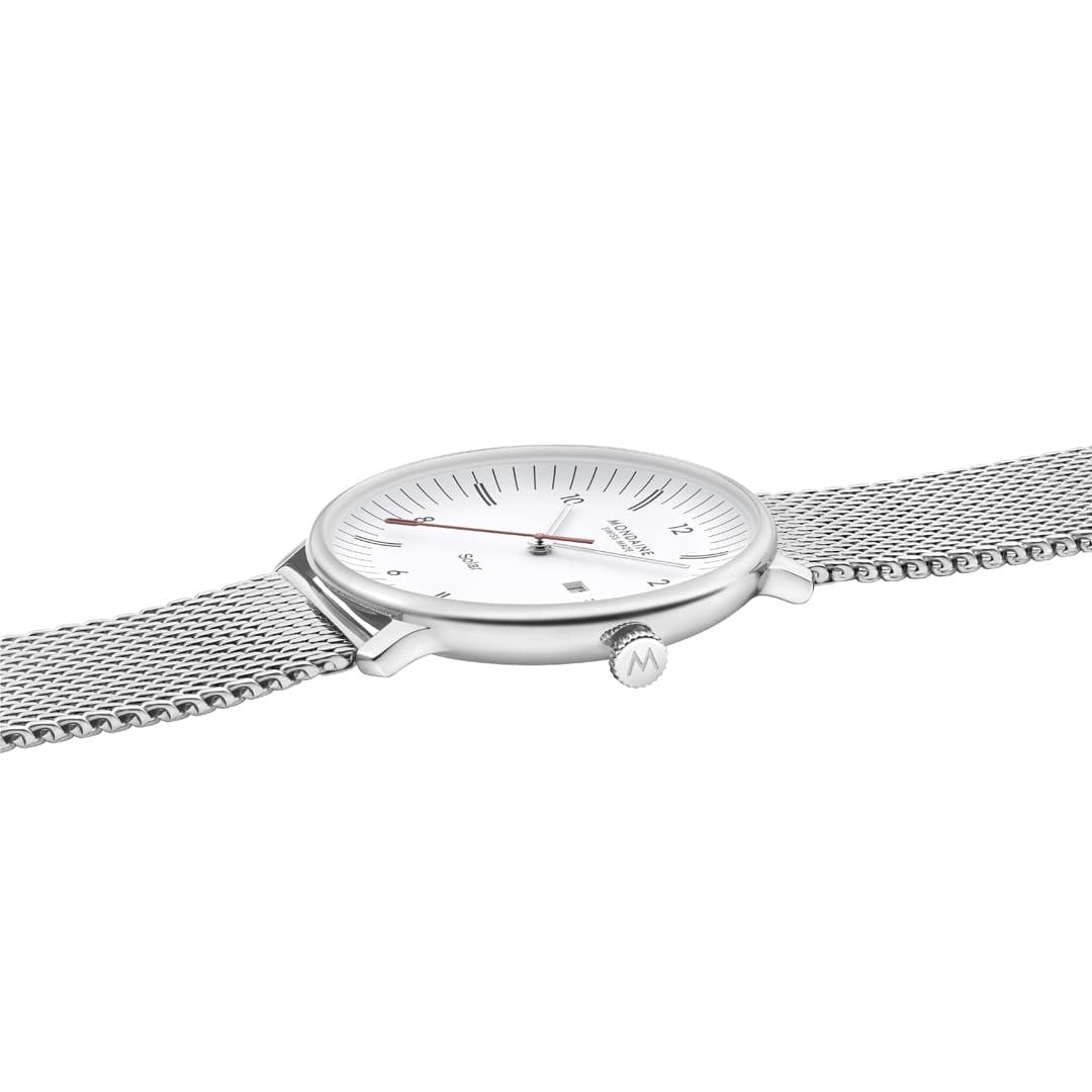Mondaine Doppio Solar 41mm orologio bianco solare