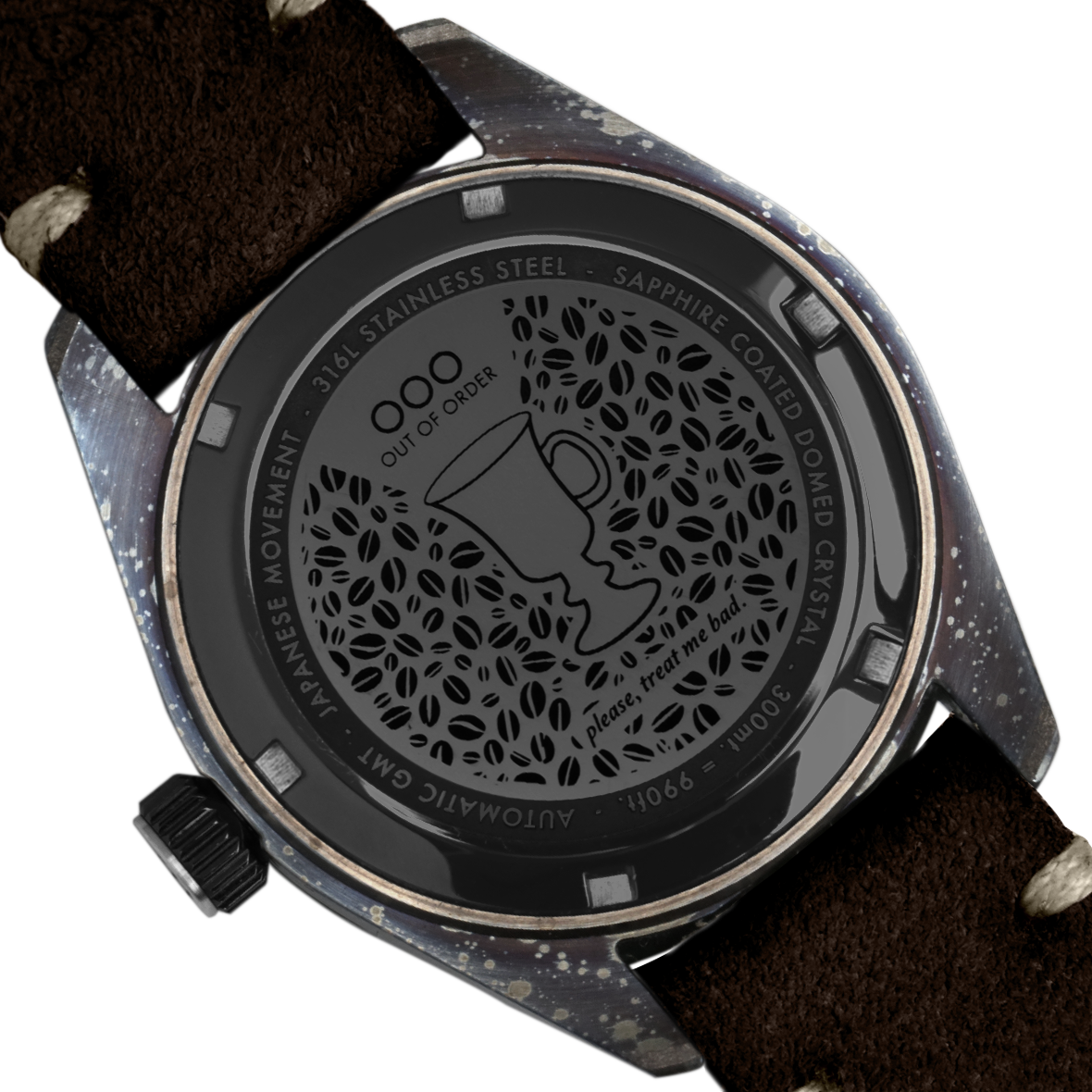 Out Of Order Shaker Irish Coffee orologio GMT 40 mm marrone