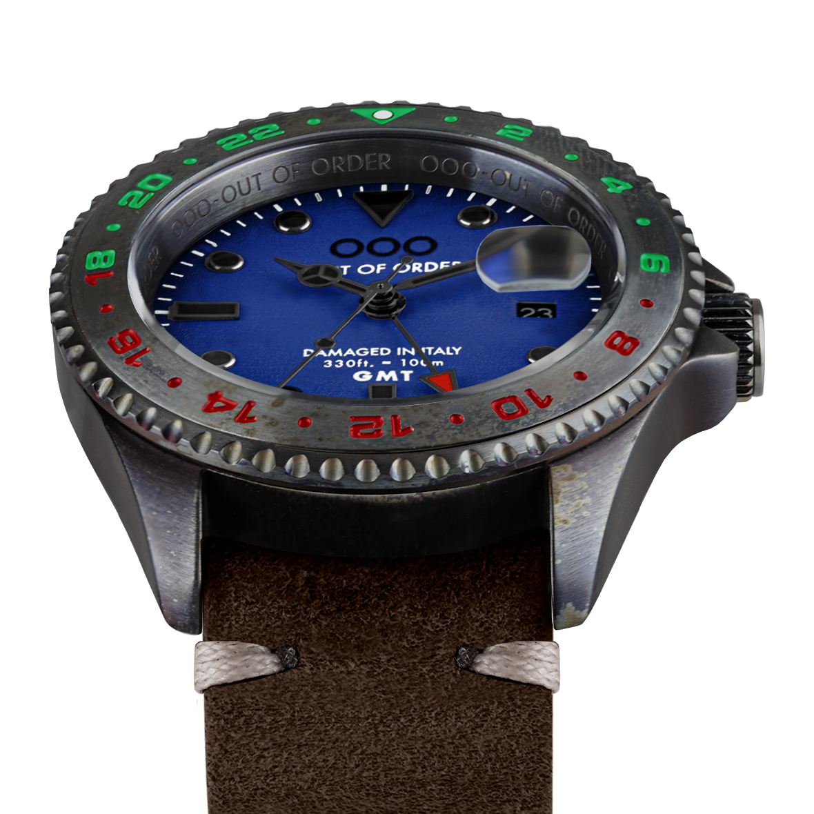 Out Of Order Roma Capitale orologio GMT pelle blu 44 mm