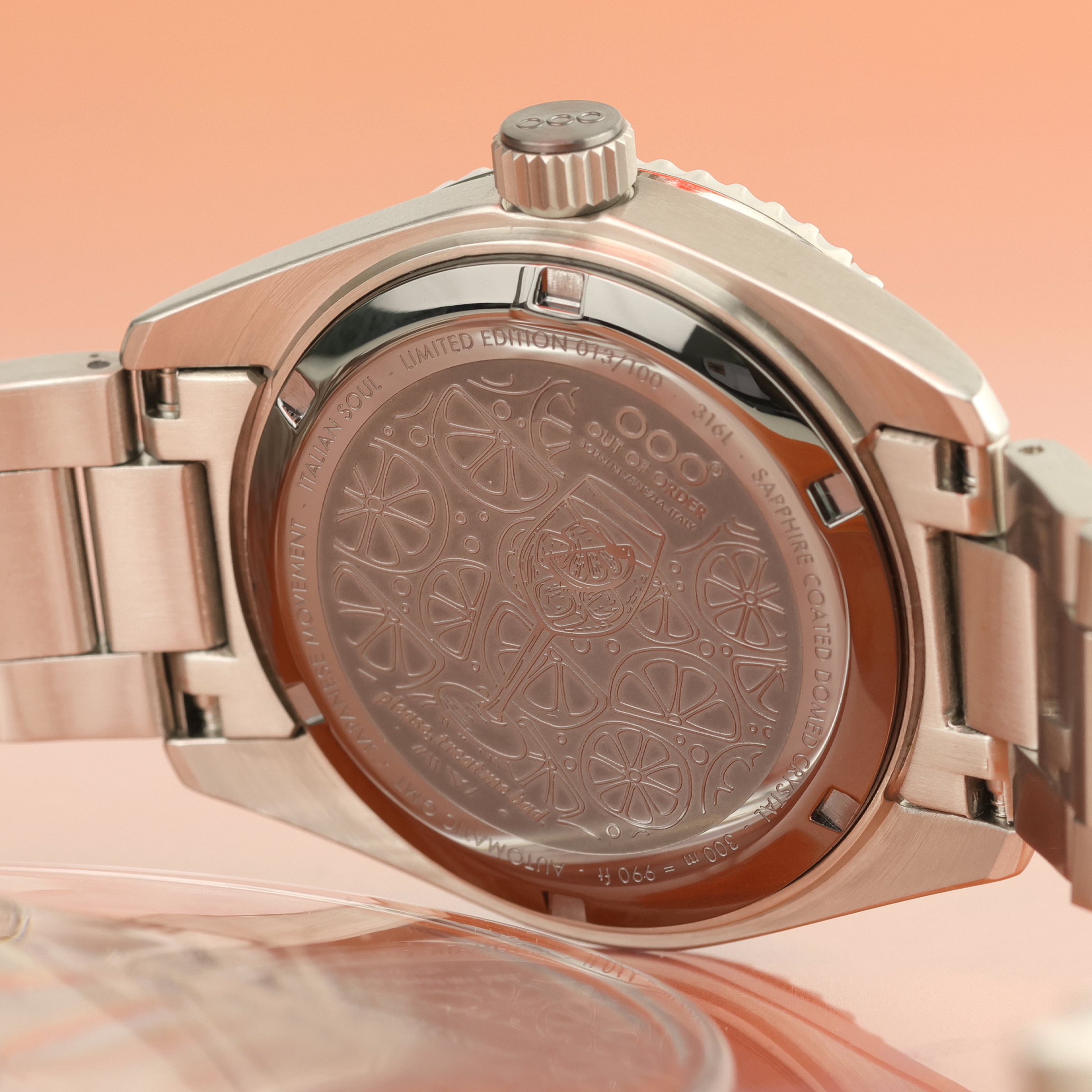 Out Of Order Spritz orologio GMT automatico arancione