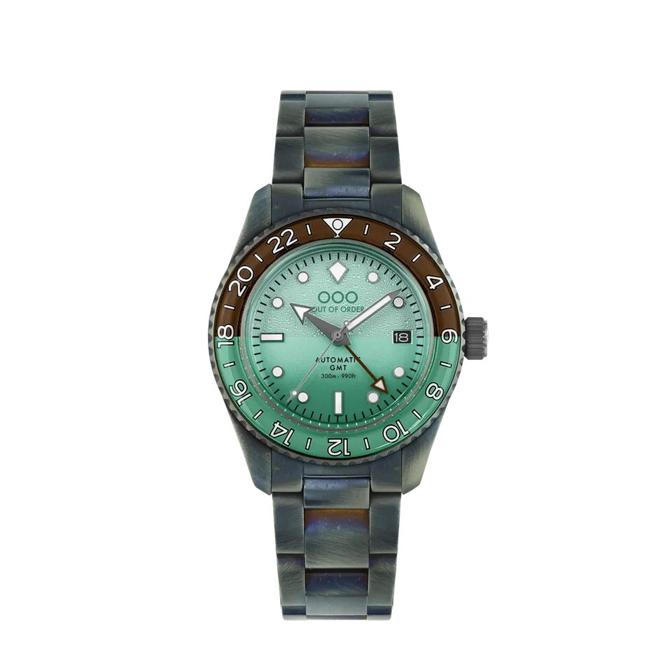 Out Of Order Shaker After 8 orologio GMT automatico verde 40 mm
