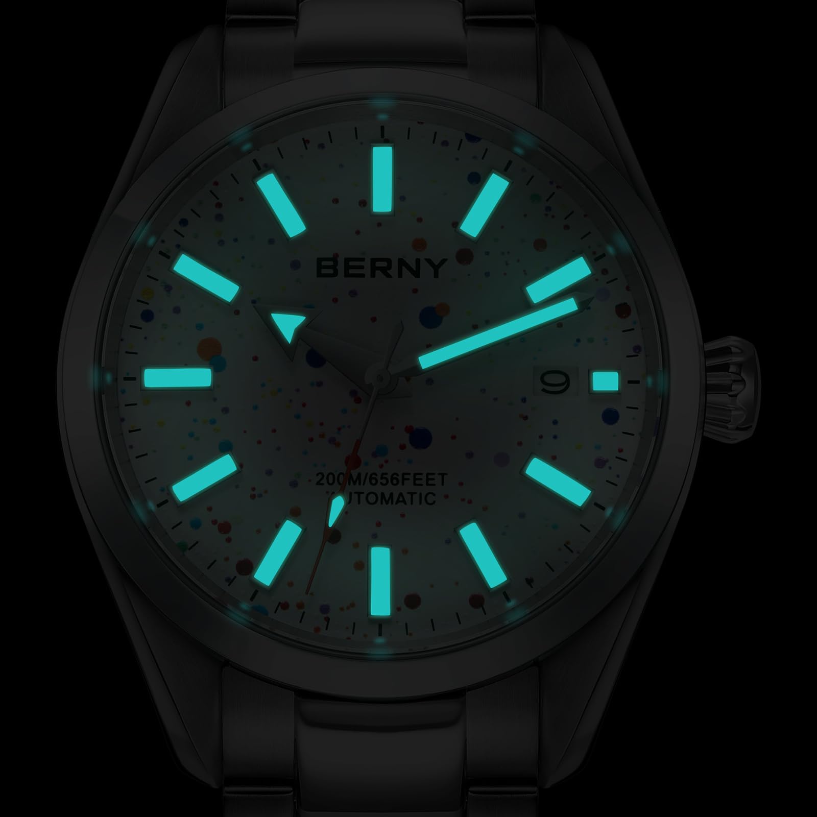 Berny Diver Collection orologio automatico uomo 20 ATM luminoso