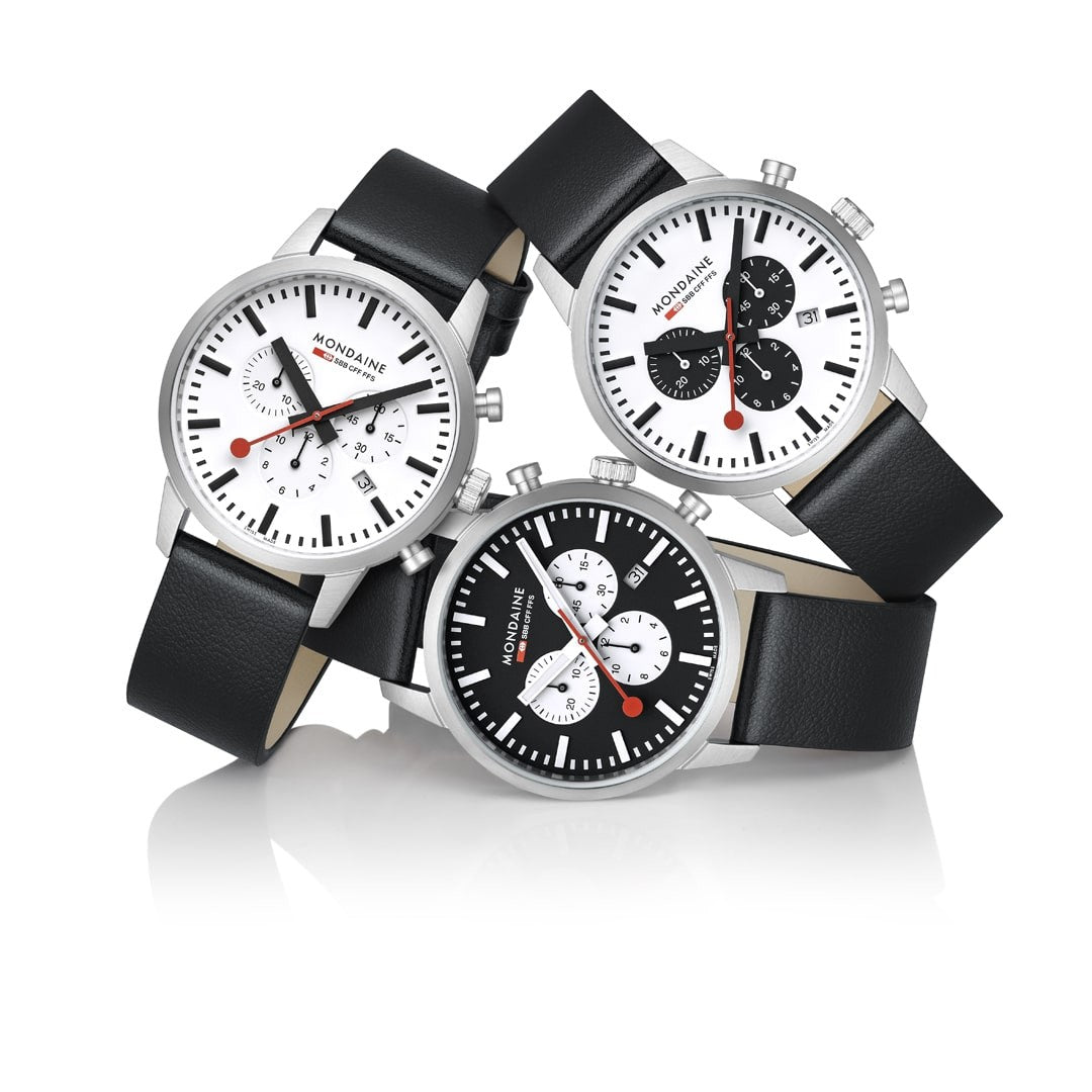 Mondaine Neo Cronografo Nero 41mm orologio zaffiro