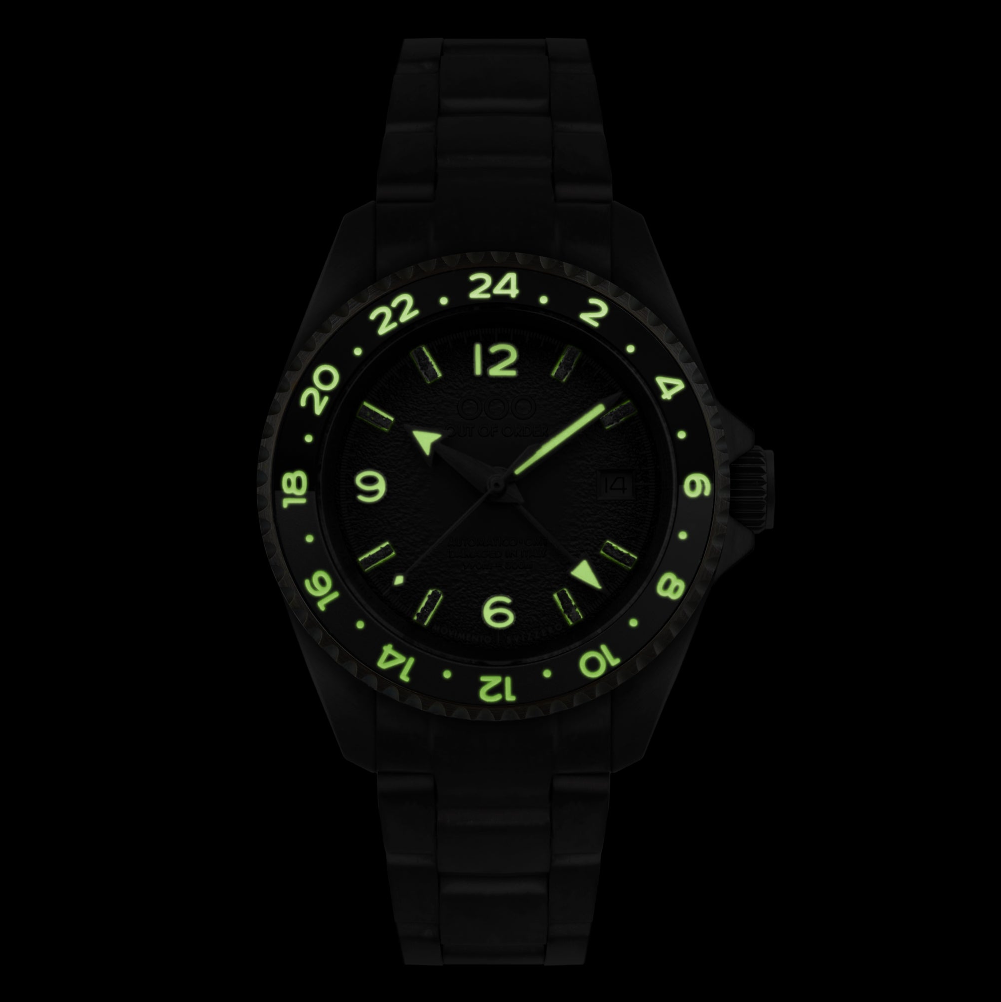 Out Of Order Trecento Rosso Rubino orologio GMT 40mm acciaio
