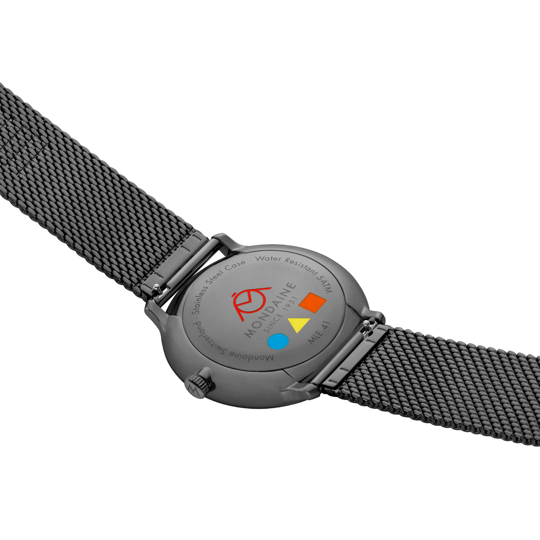 Mondaine Doppio Bauhaus Inspired orologio 41 mm multicolore