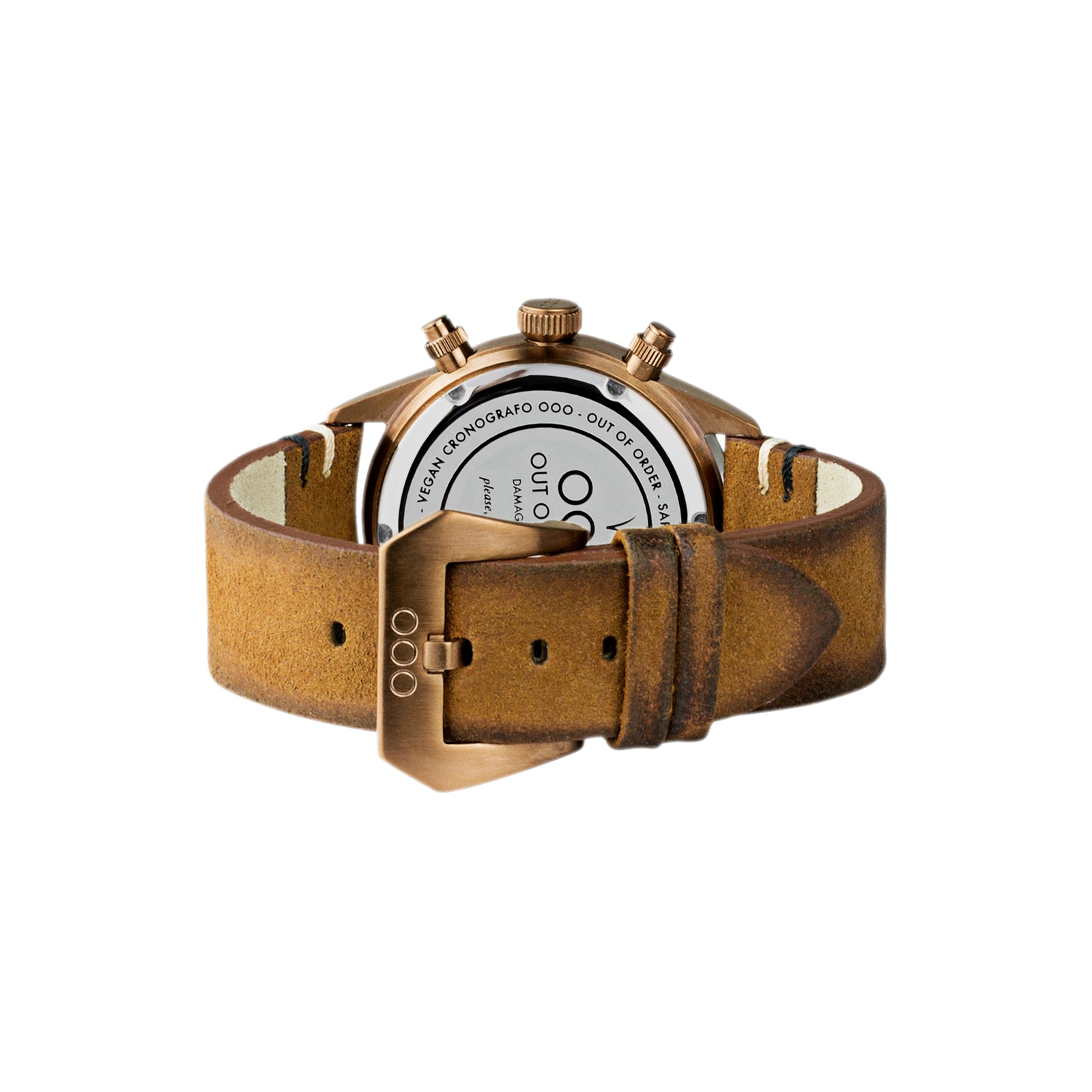 Out Of Order Bronzo Cronografo Quarzo 42mm Nero Pelle