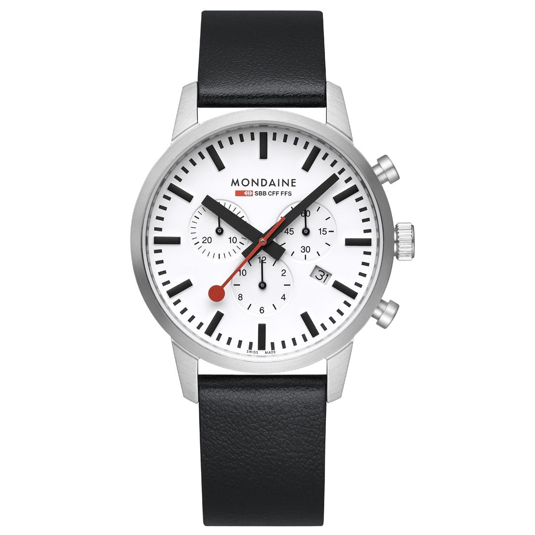Mondaine Neo orologio cronografo 41mm bianco