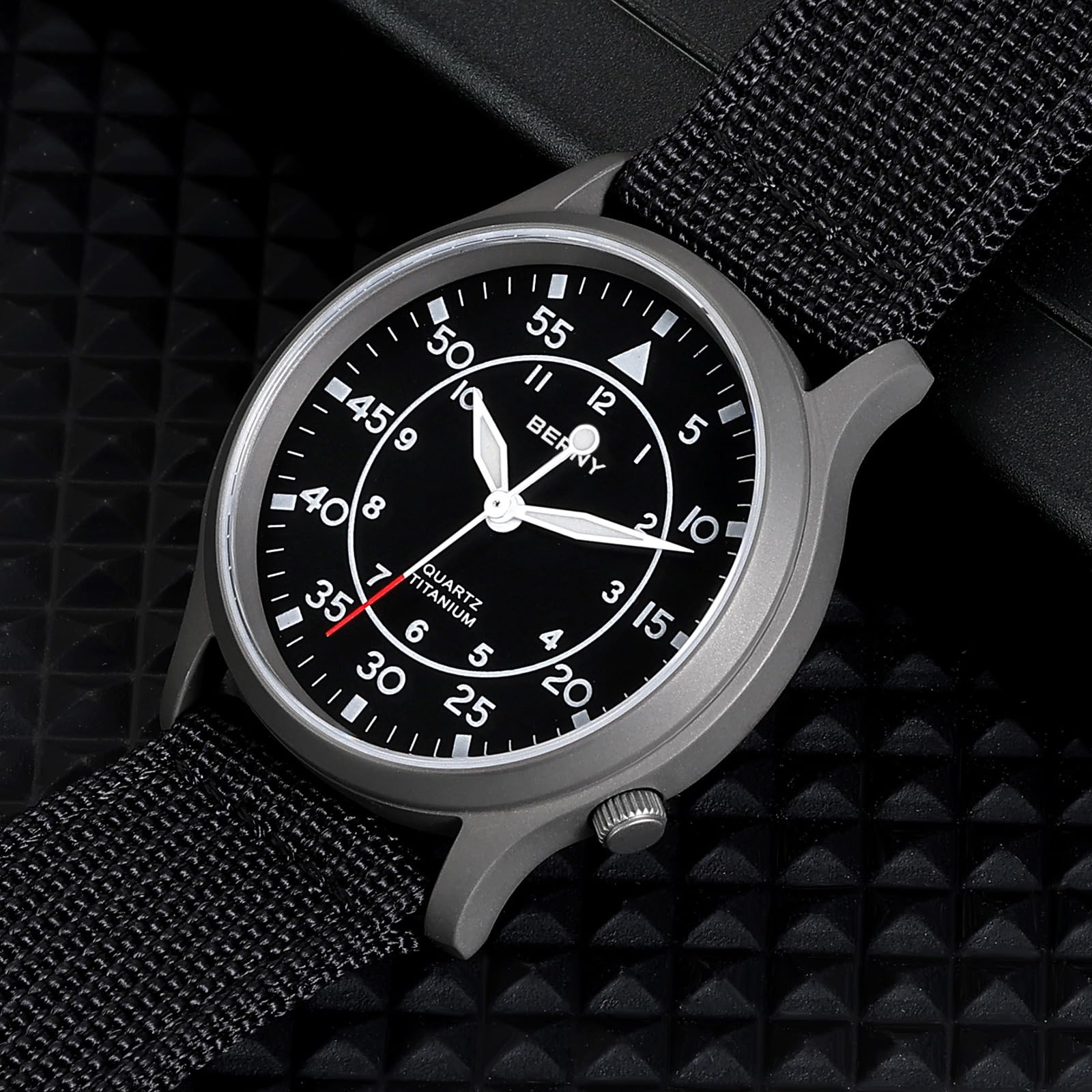 Berny Titanium orologio quarzo uomo nero titanio