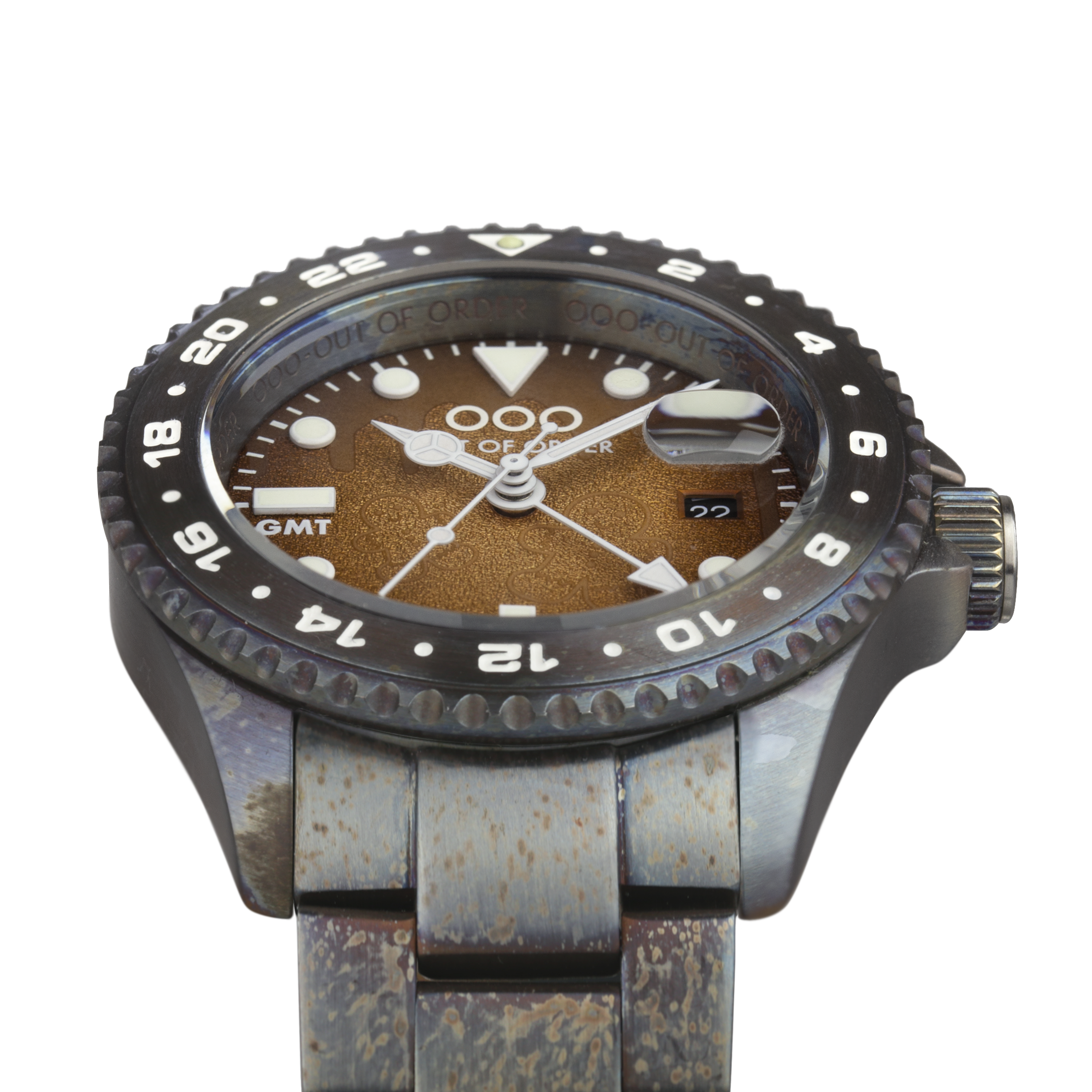 Out Of Order GMT Gingerbread Cookie orologio GMT 44 mm marrone