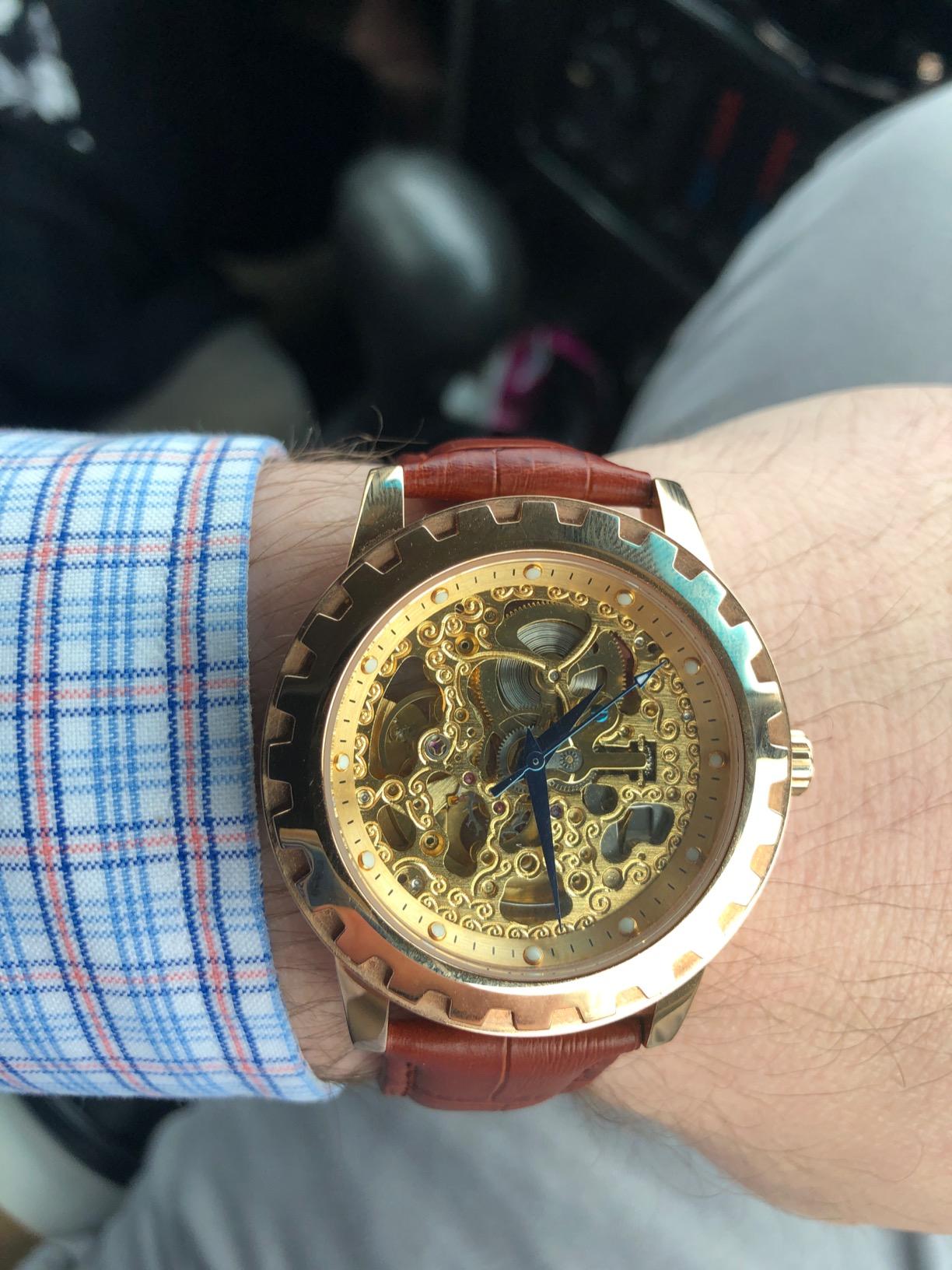 Berny Scheletro Automatico Uomo Oro Rosa 40mm