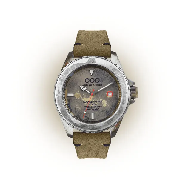 Out Of Order ModeratOOOr 3.0 orologio automatico 44 mm argento pelle