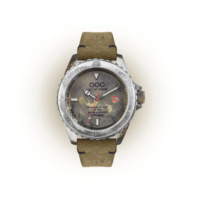 Out Of Order ModeratOOOr 3.0 orologio automatico 44 mm argento pelle