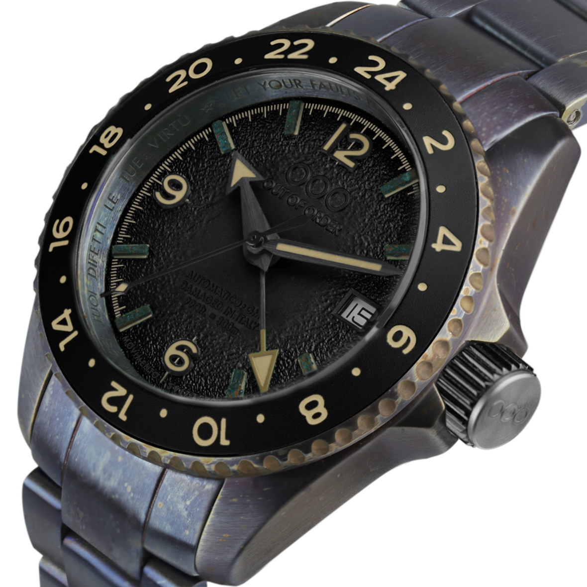 Out Of Order Trecento Black orologio automatico GMT 40 mm