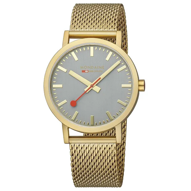 Mondaine Classic orologio 40 mm oro mesh