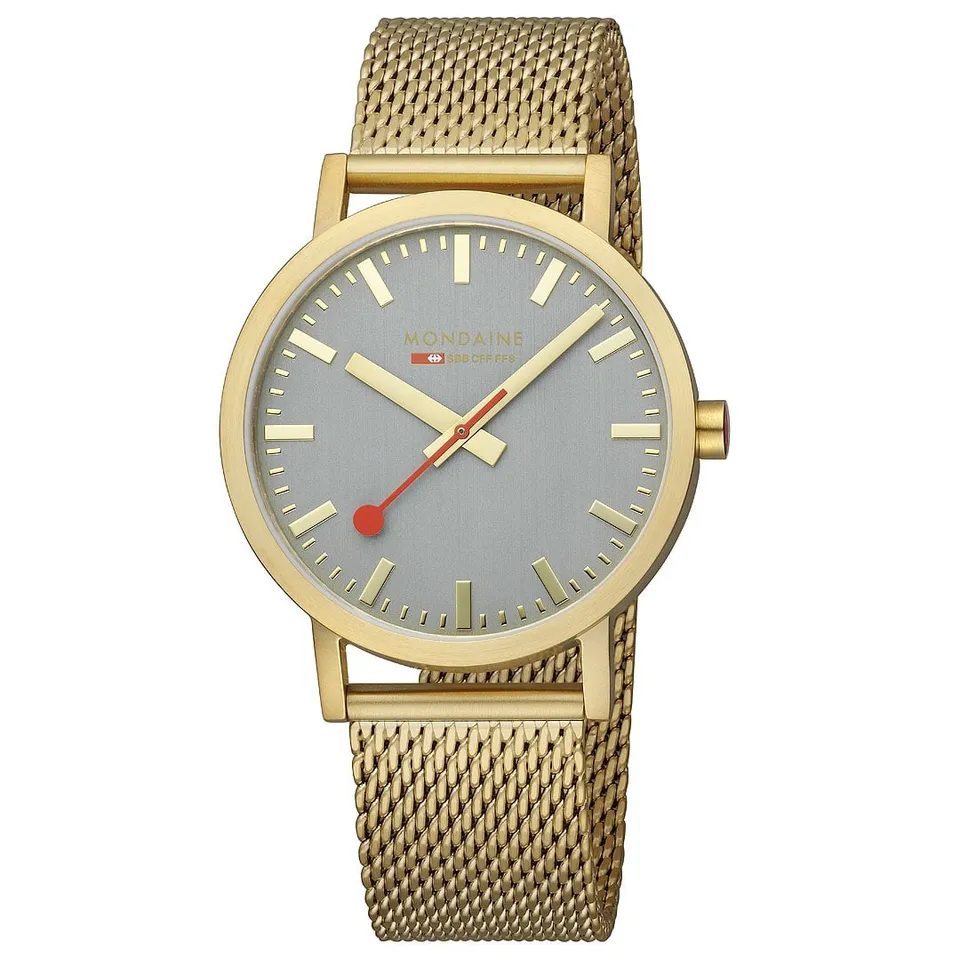Mondaine Classic orologio 40 mm oro mesh