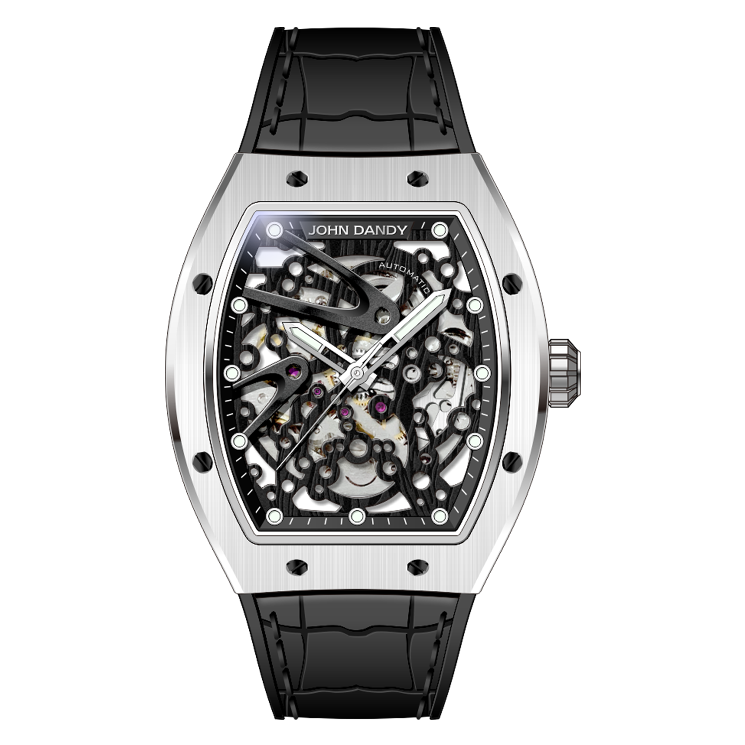 John Dandy JD4433 orologio automatico Silver Black