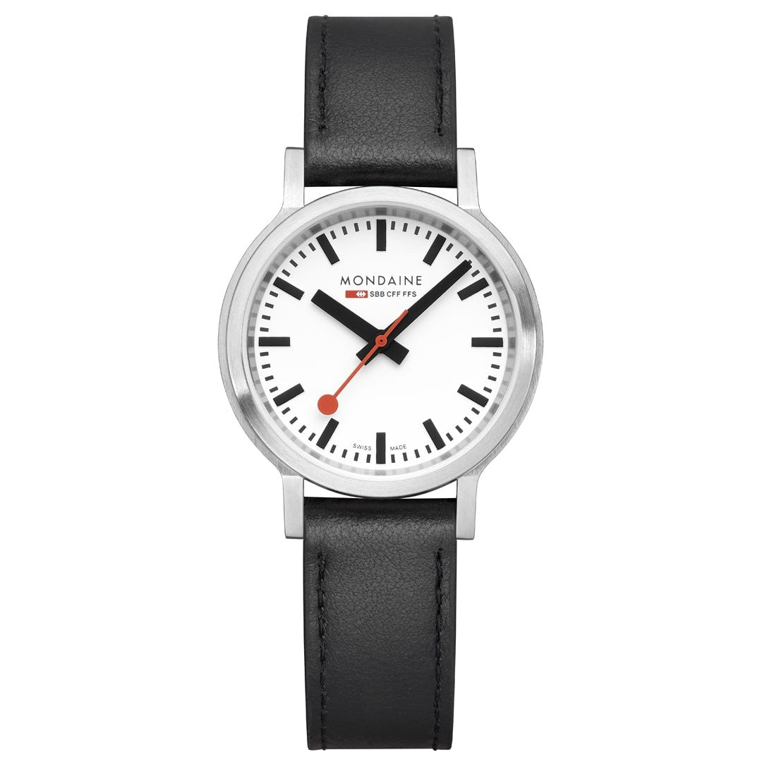 Mondaine Stop2go Bianco Backlight orologio 34 mm acciaio