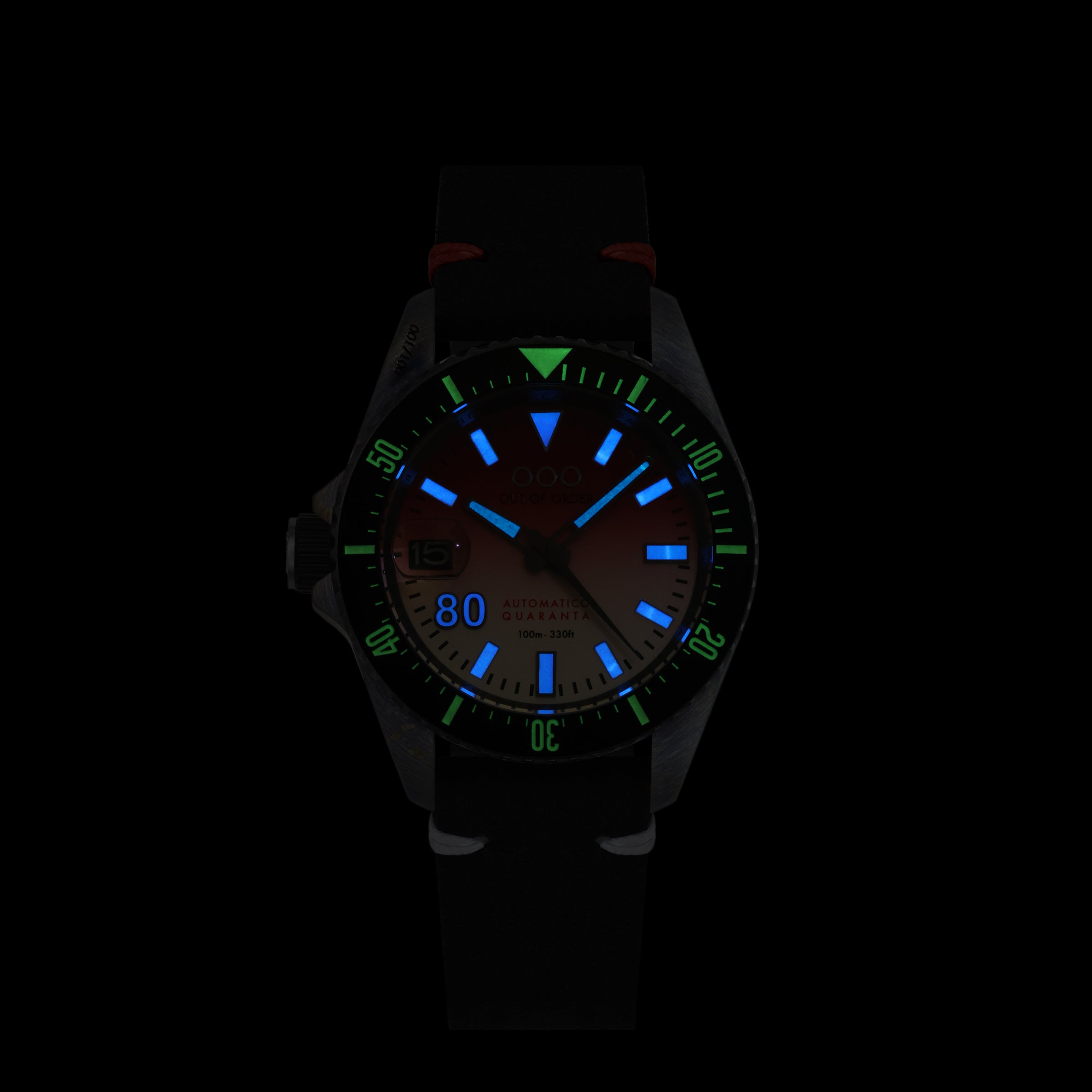Out Of Order Automatico Quaranta Merah Putih orologio 40 mm rosso