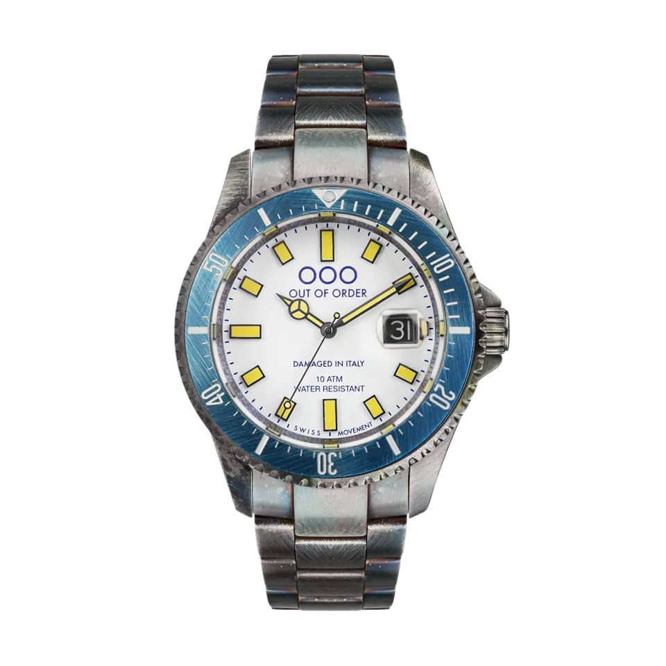 Out Of Order Casanova Capitano orologio quarzo 44 mm bianco