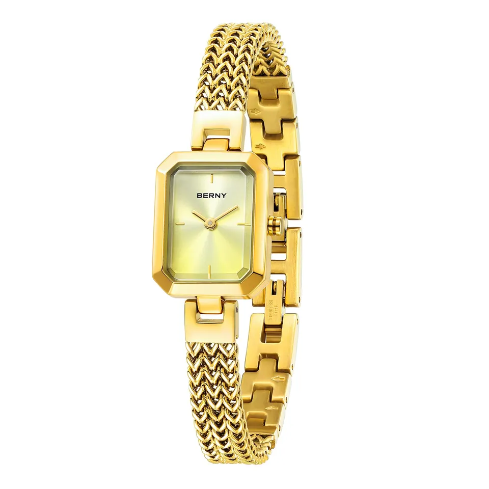 Berny Easy Resize Orologio Donna Oro Acciaio Quadro