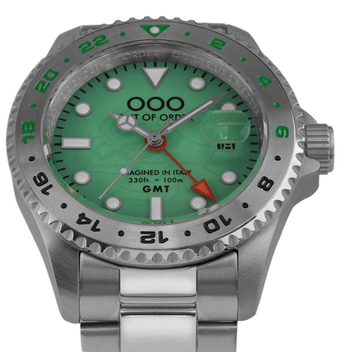Out Of Order Casanova Venezia orologio GMT quarzo 44 mm verde