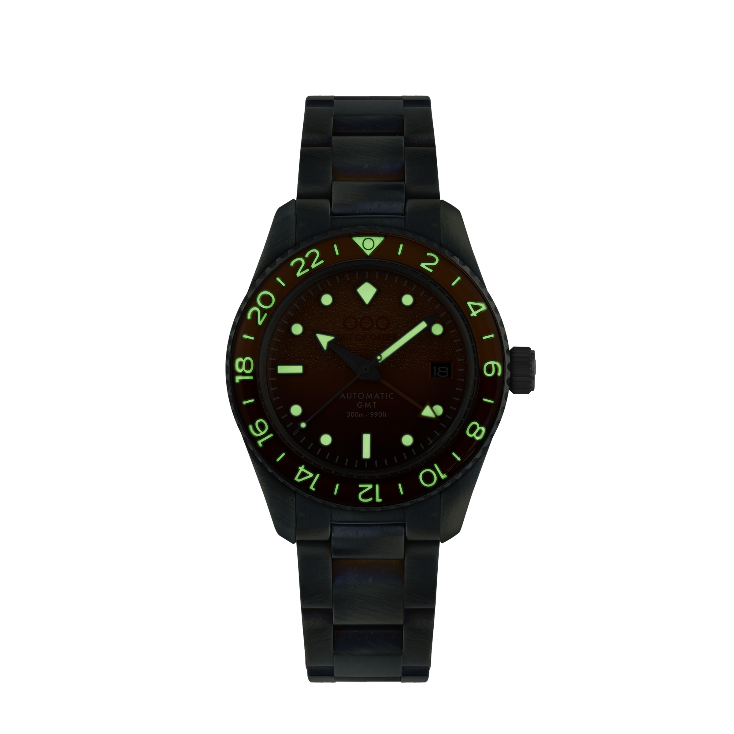 Out Of Order Negroni Orologio Automatico GMT 40mm Arancio