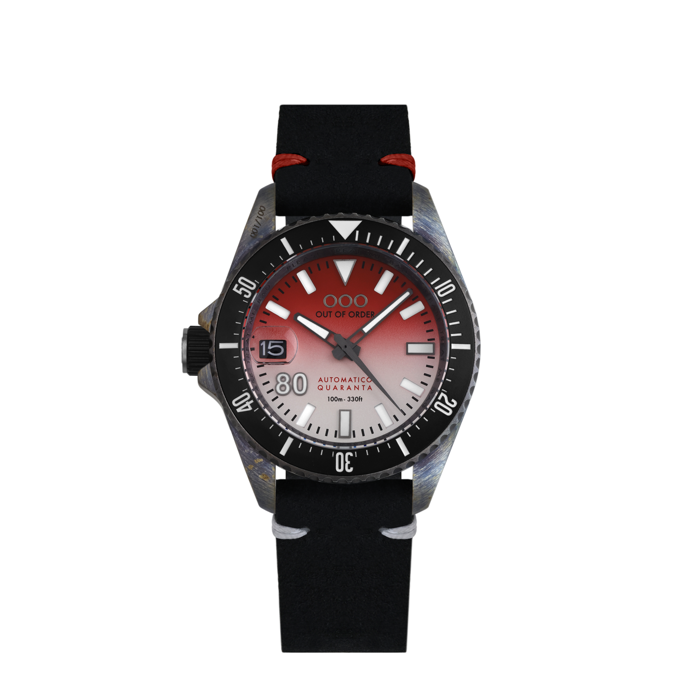 Out Of Order Automatico Quaranta Merah Putih orologio 40 mm rosso