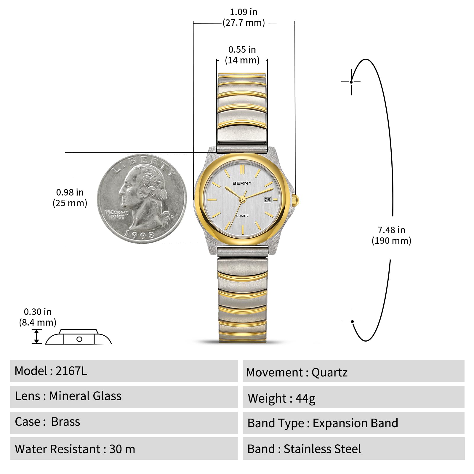 Berny Orologio Donna Quarzo Bianco Espansione