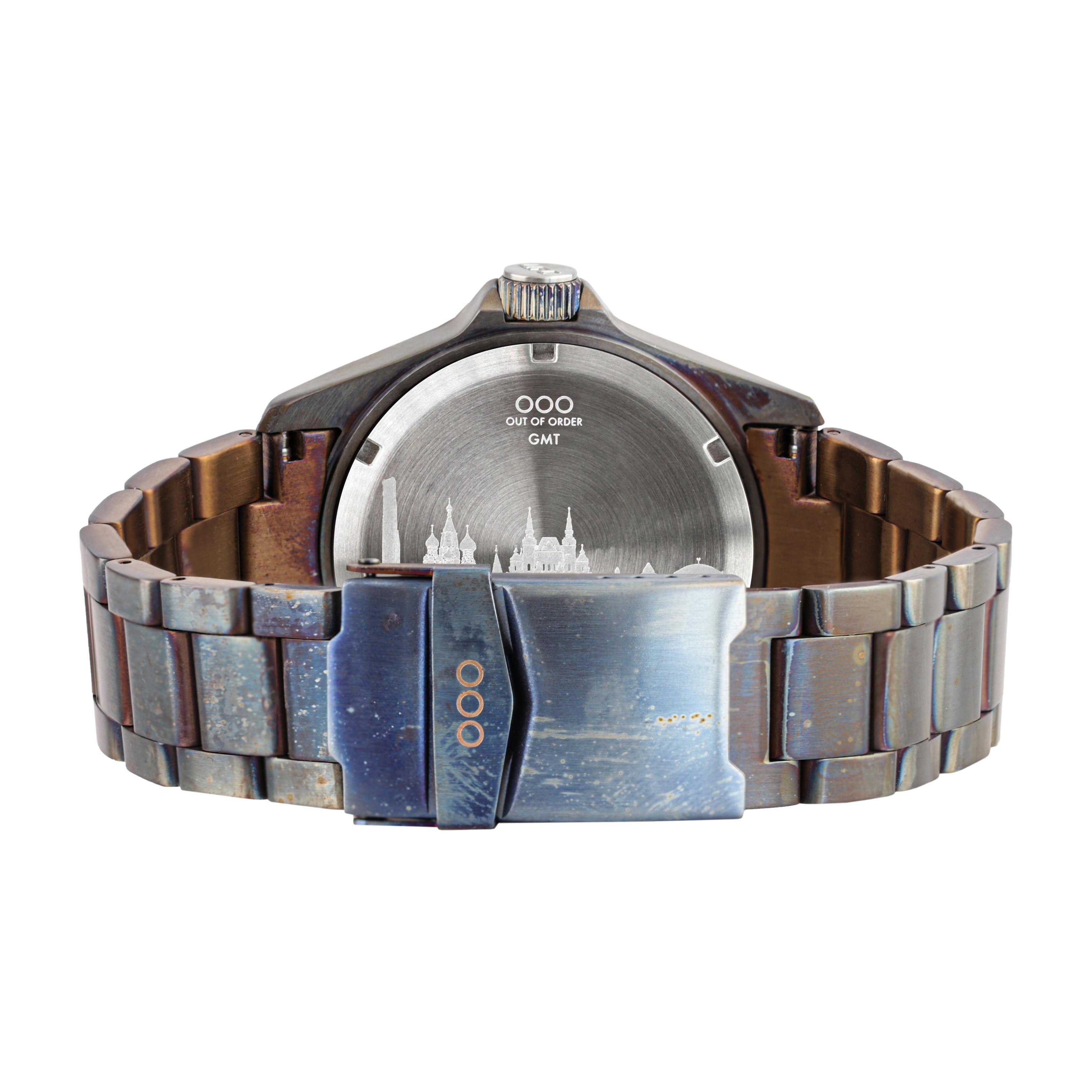 Out Of Order Moscow Orologio GMT Quarzo 44 Mm Rosso Nero