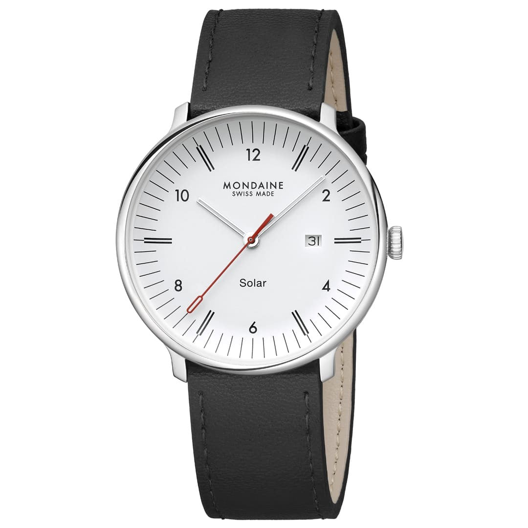 Mondaine Doppio Solar orologio 41mm bianco luce