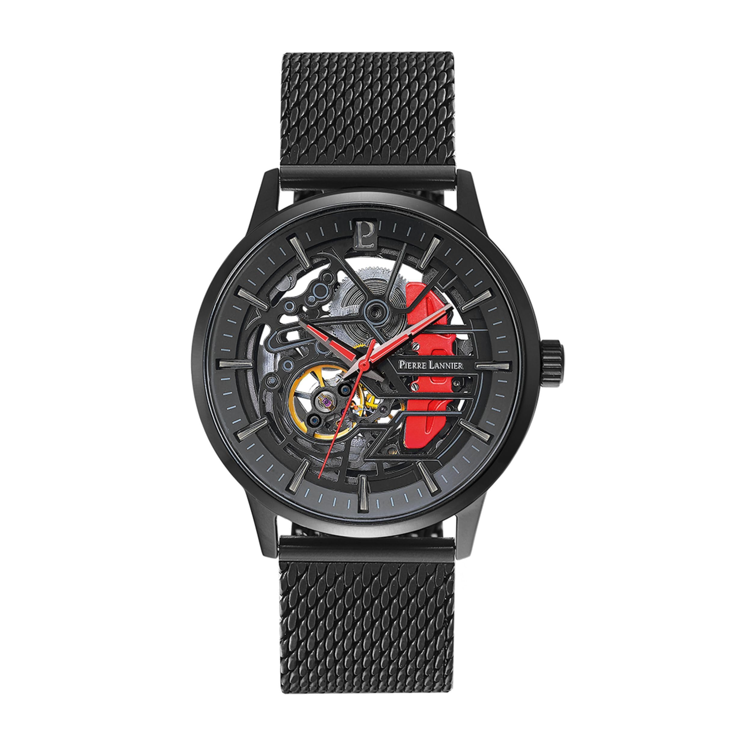 Pierre Lannier Paddock orologio automatico scheletrato nero 43 mm