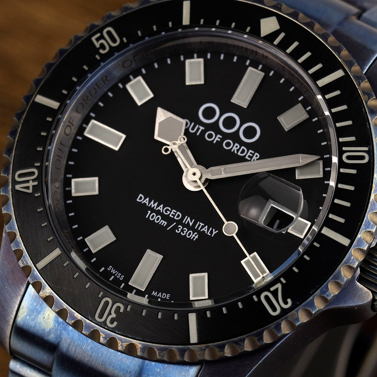 Out of Order Black Casanova Ultra Distressed orologio nero 44 mm