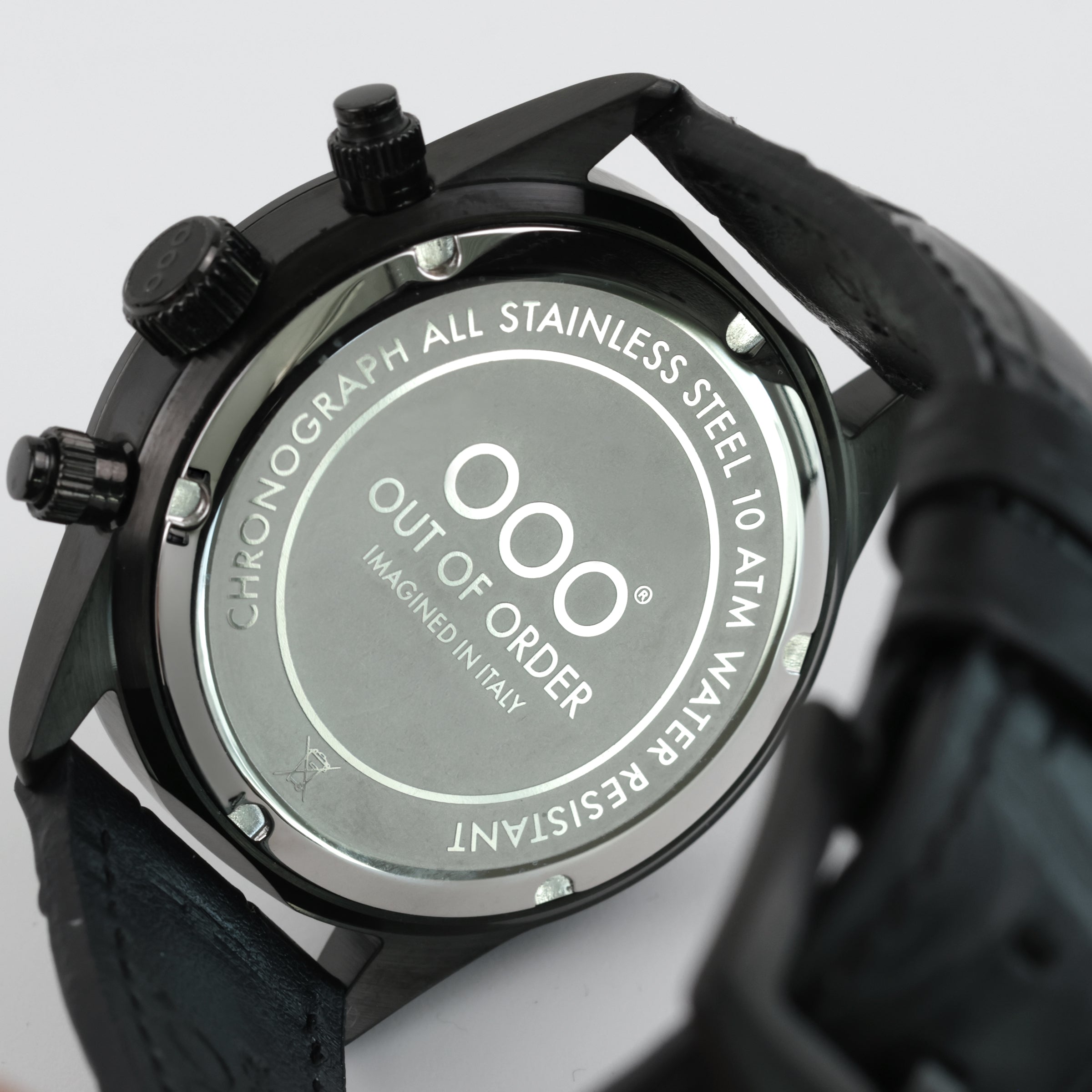 Out Of Order Night Ops orologio cronografo nero pelle 42 mm