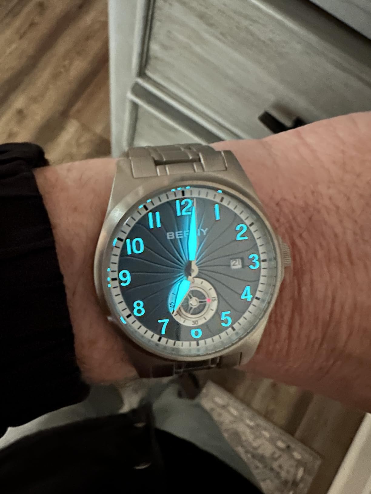 Berny Titanium orologio automatico uomo azzurro 10ATM