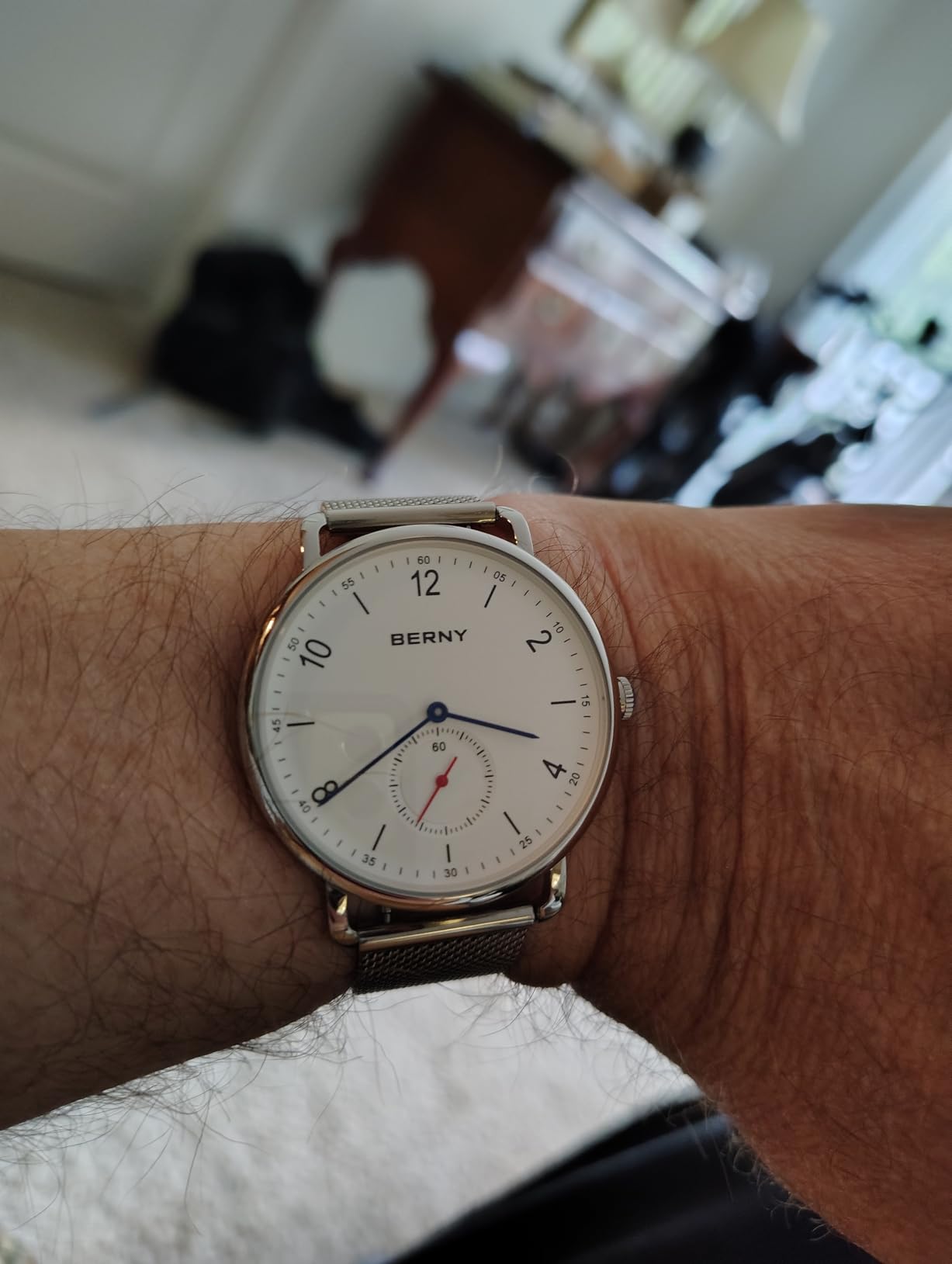 Berny orologio quarzo unisex bianco argento analogico