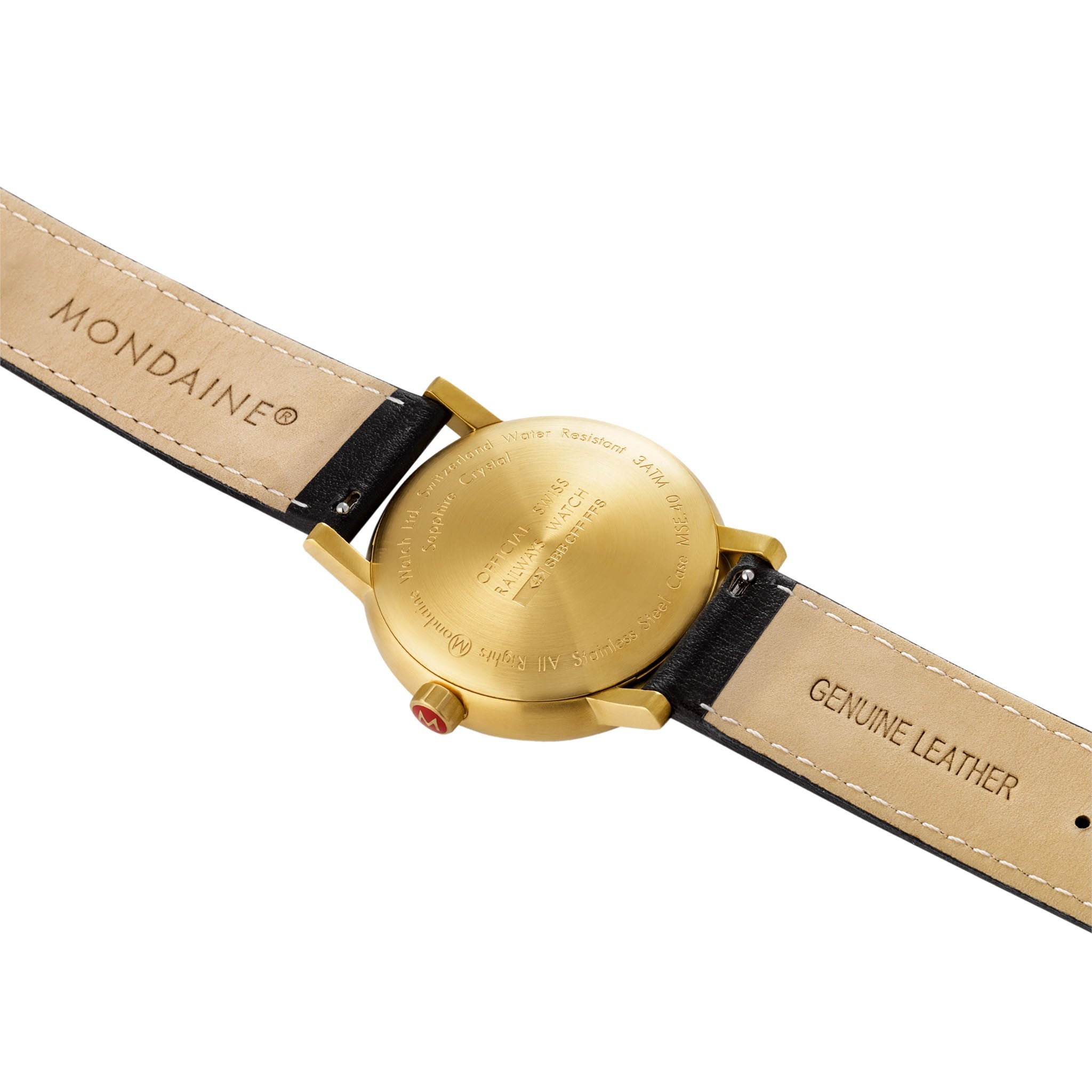 Mondaine evo2 Big orologio oro 40 mm pelle