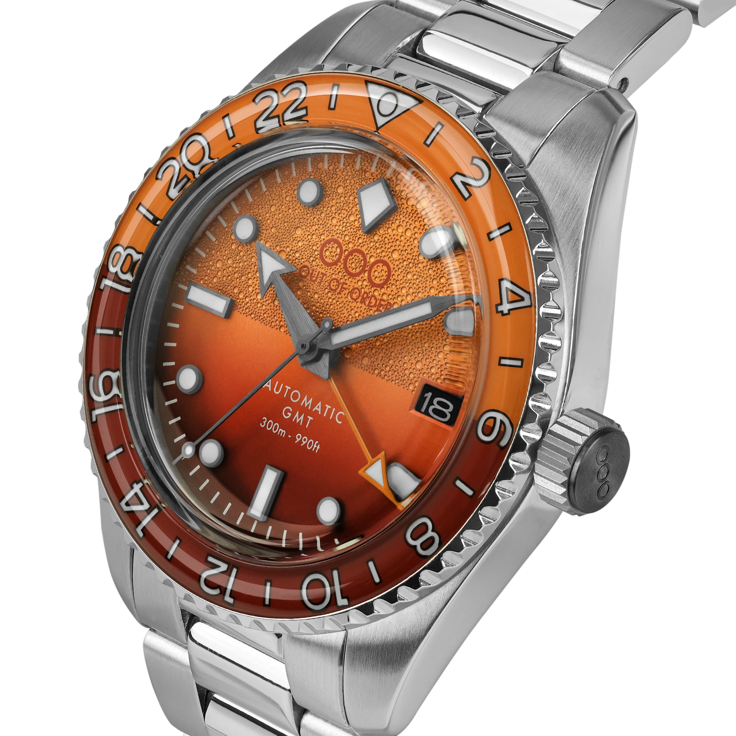 Out Of Order Shaker Negroni orologio automatico GMT 40 mm arancione
