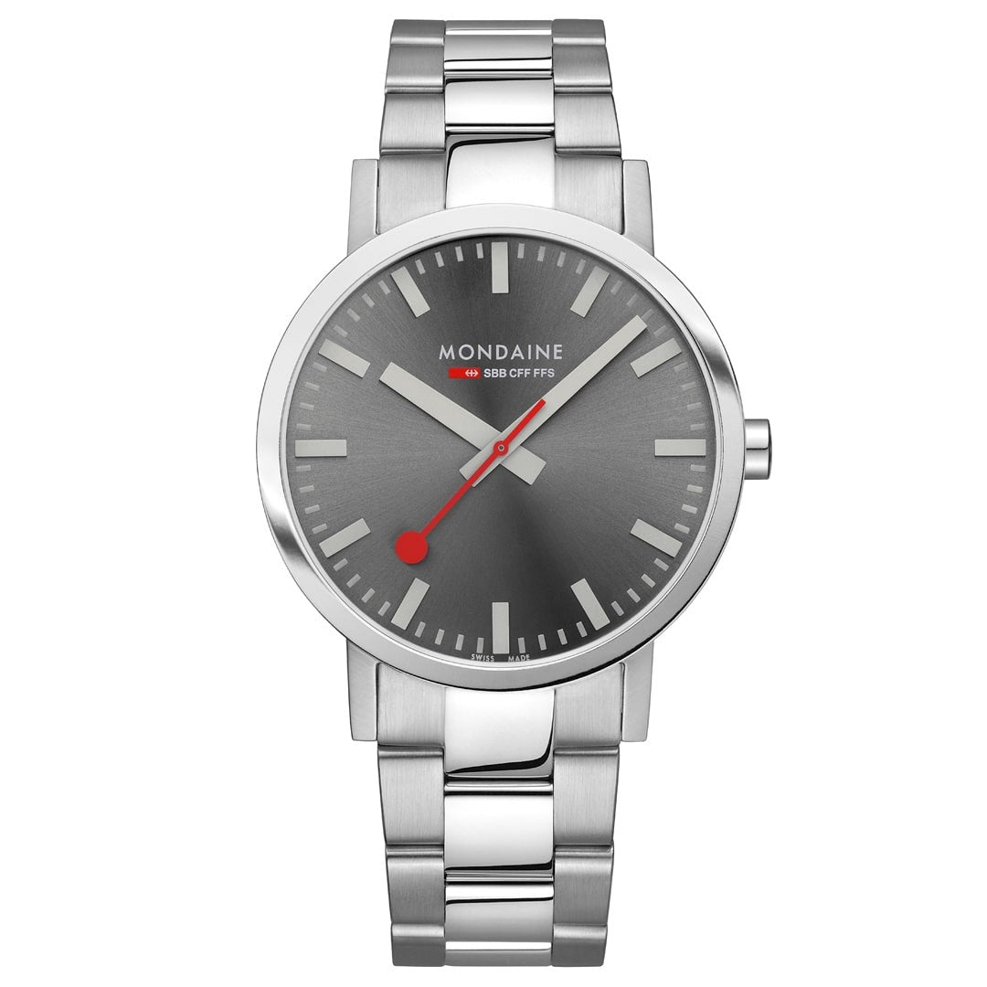 Mondaine Classic Grigio 40mm Orologio Acciaio Quarzo