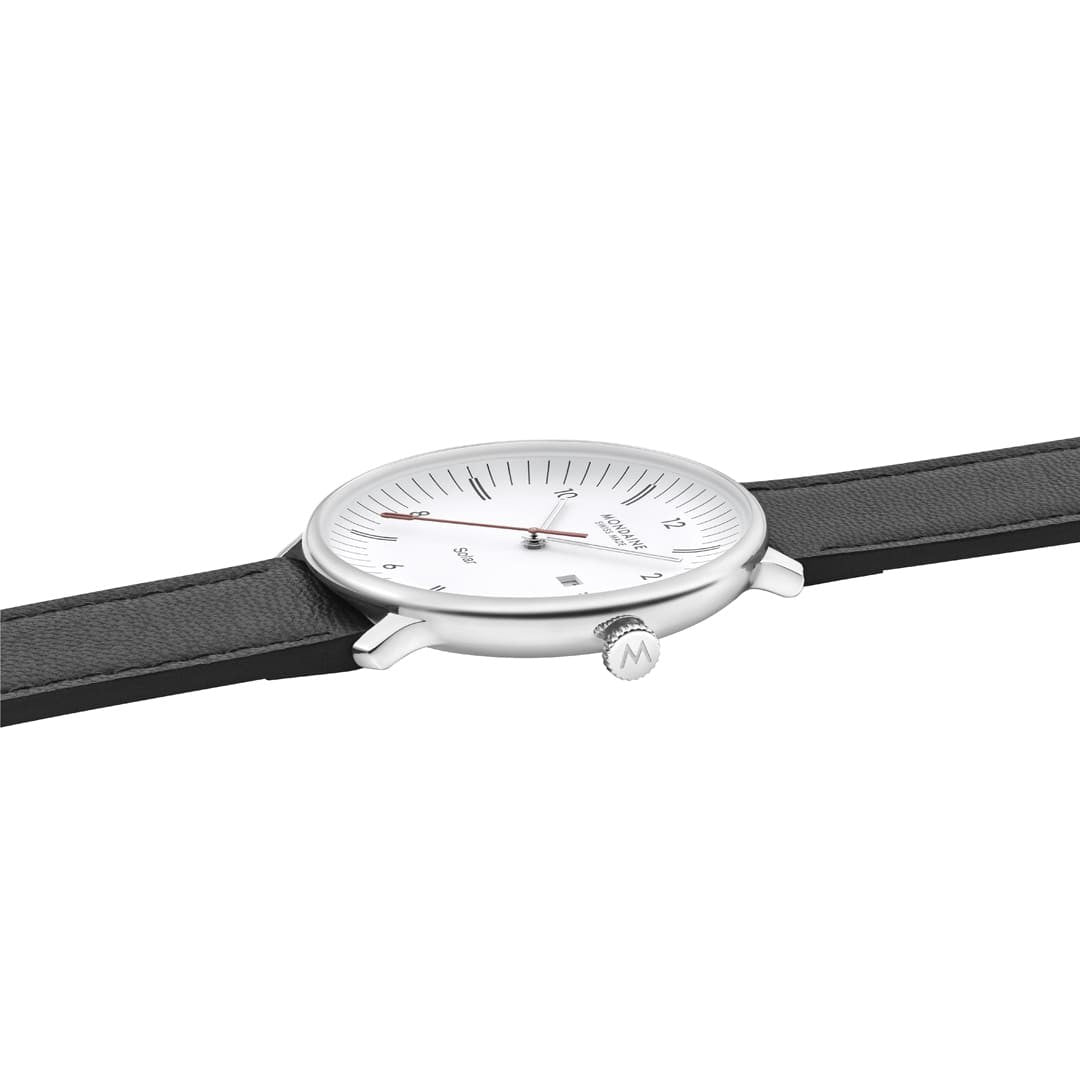 Mondaine Doppio Solar orologio 41mm bianco luce