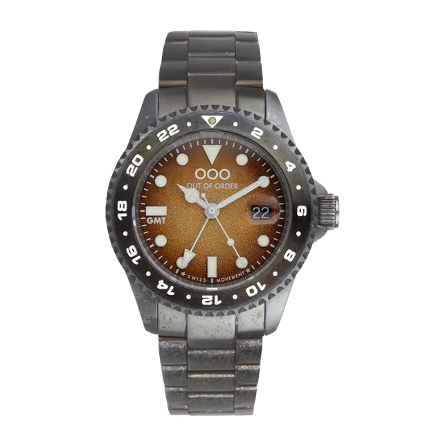 Out Of Order GMT Gingerbread Cookie orologio GMT 44 mm marrone