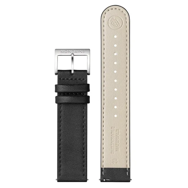 Mondaine Vegea cinturino nero 20 mm ecopelle