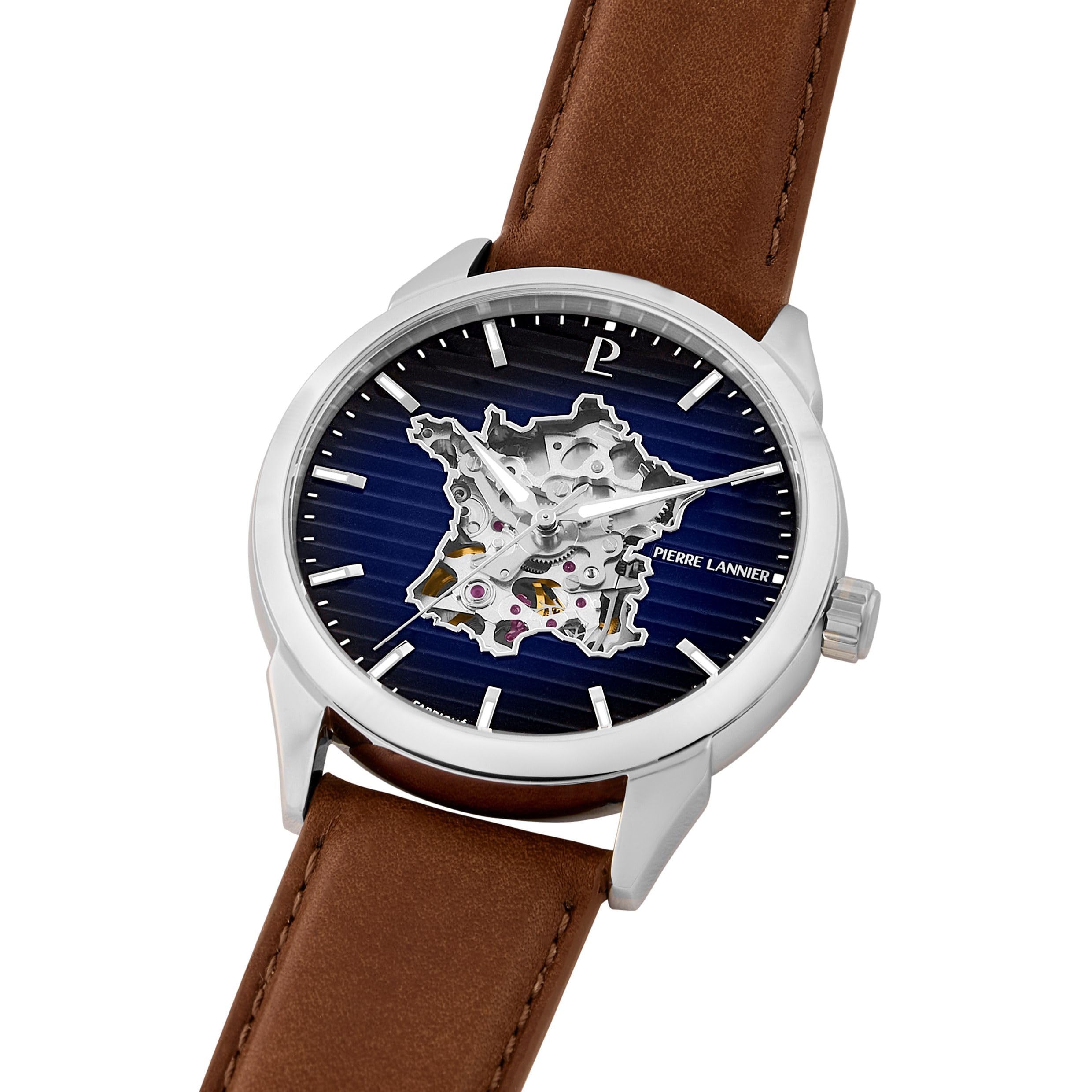 Pierre Lannier Monarck orologio automatico 43 mm acciaio