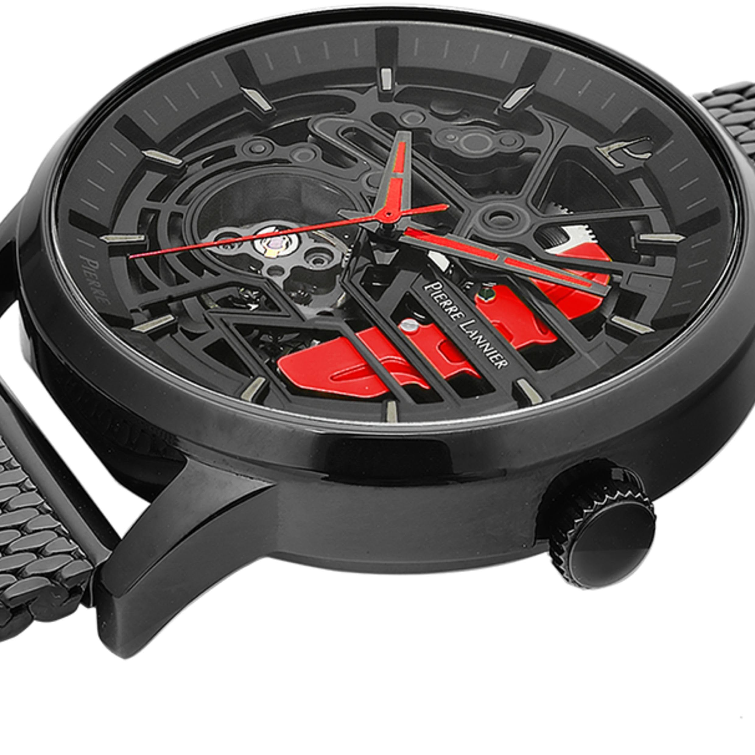 Pierre Lannier Paddock orologio automatico scheletrato nero 43 mm