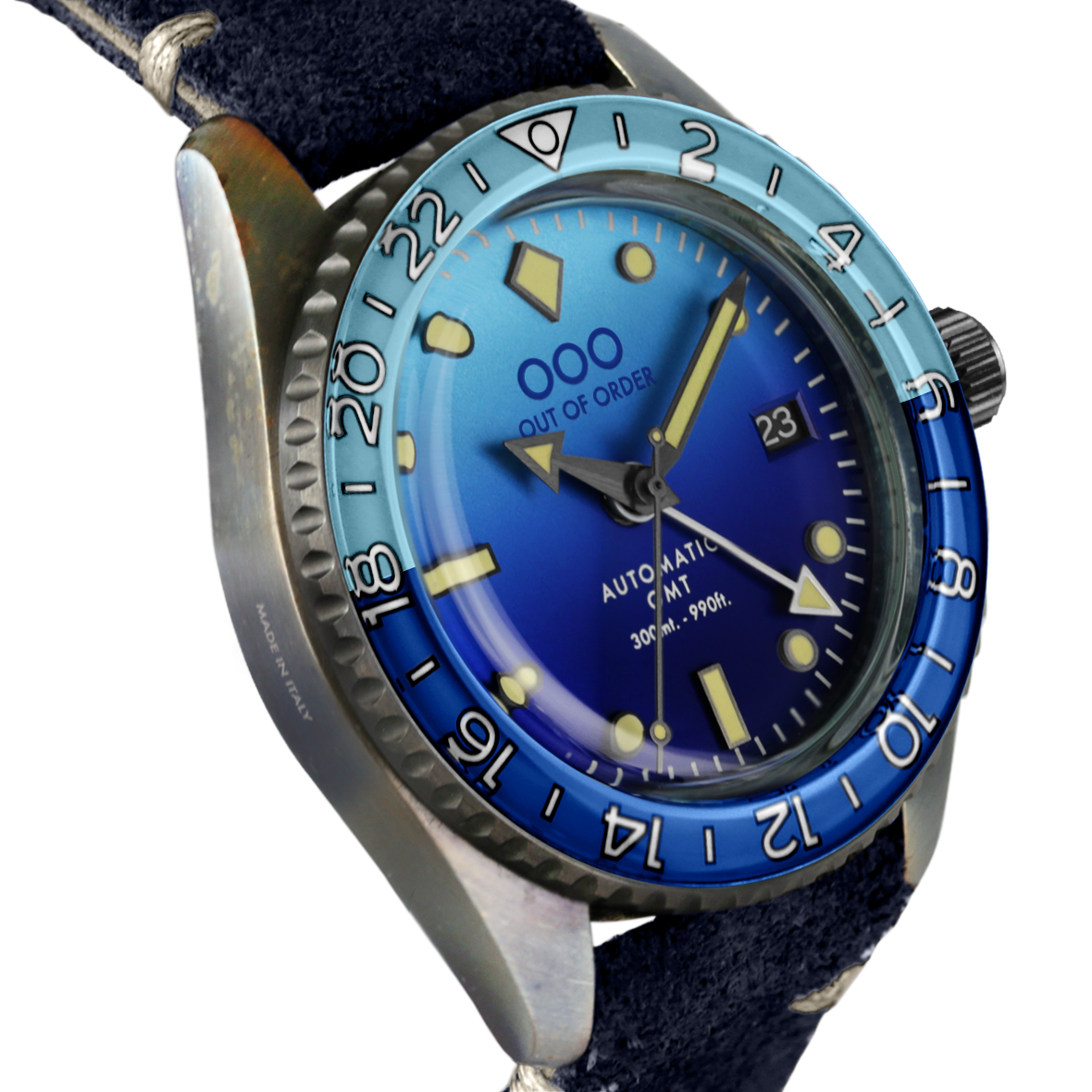 Out of Order Shaker Bomba Blu Automatic GMT orologio blu 40 mm