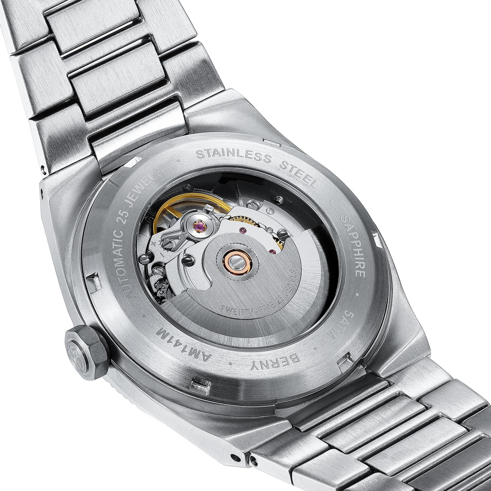 Berny orologio automatico dress bianco 3 lunette